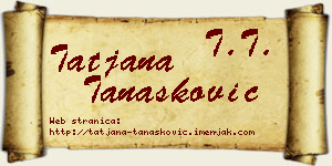 Tatjana Tanasković vizit kartica